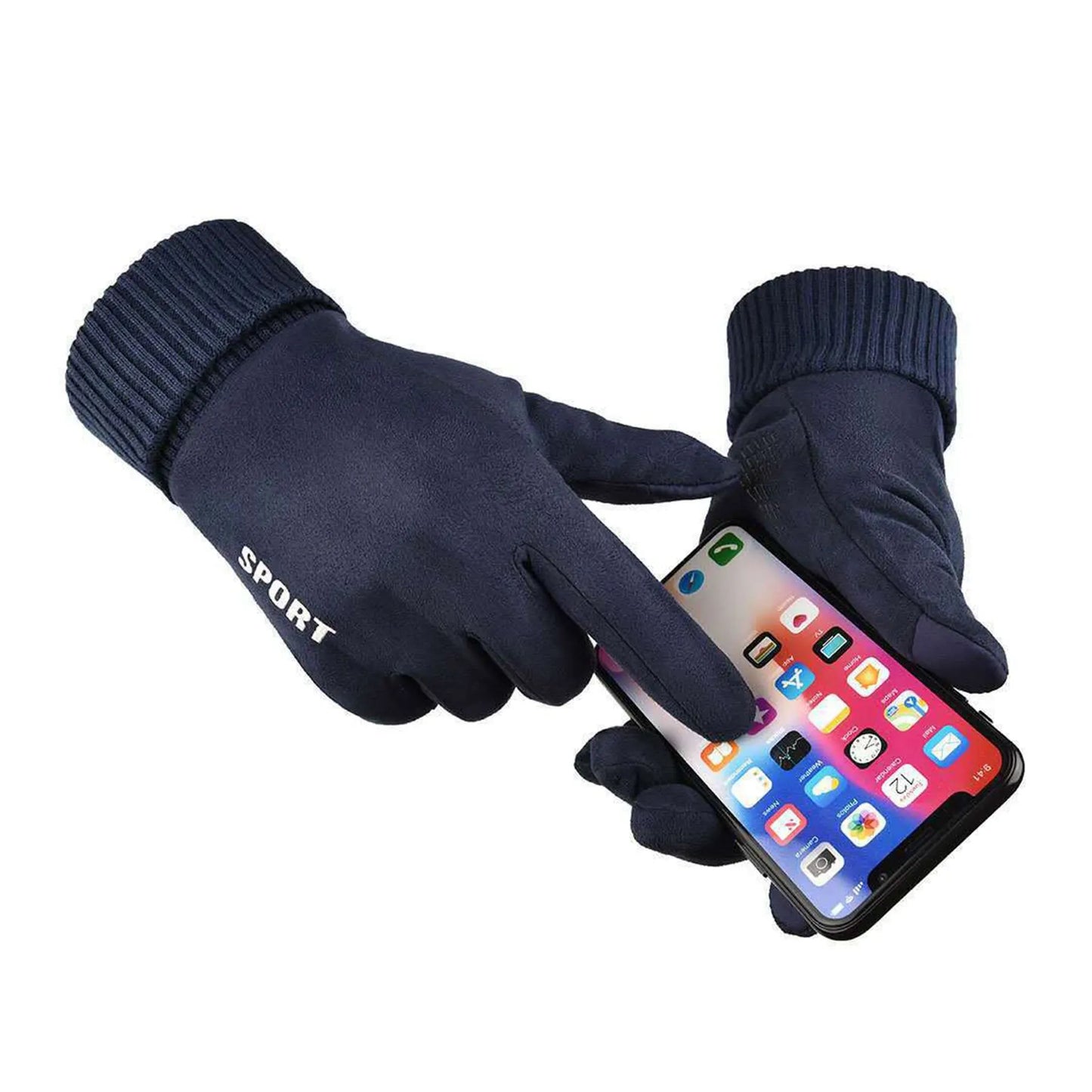 Winter Gloves Padded Waterproof Windproof Outdoor Sports Riding Touch Screen Suede Warm Gloves Men And Women Universal