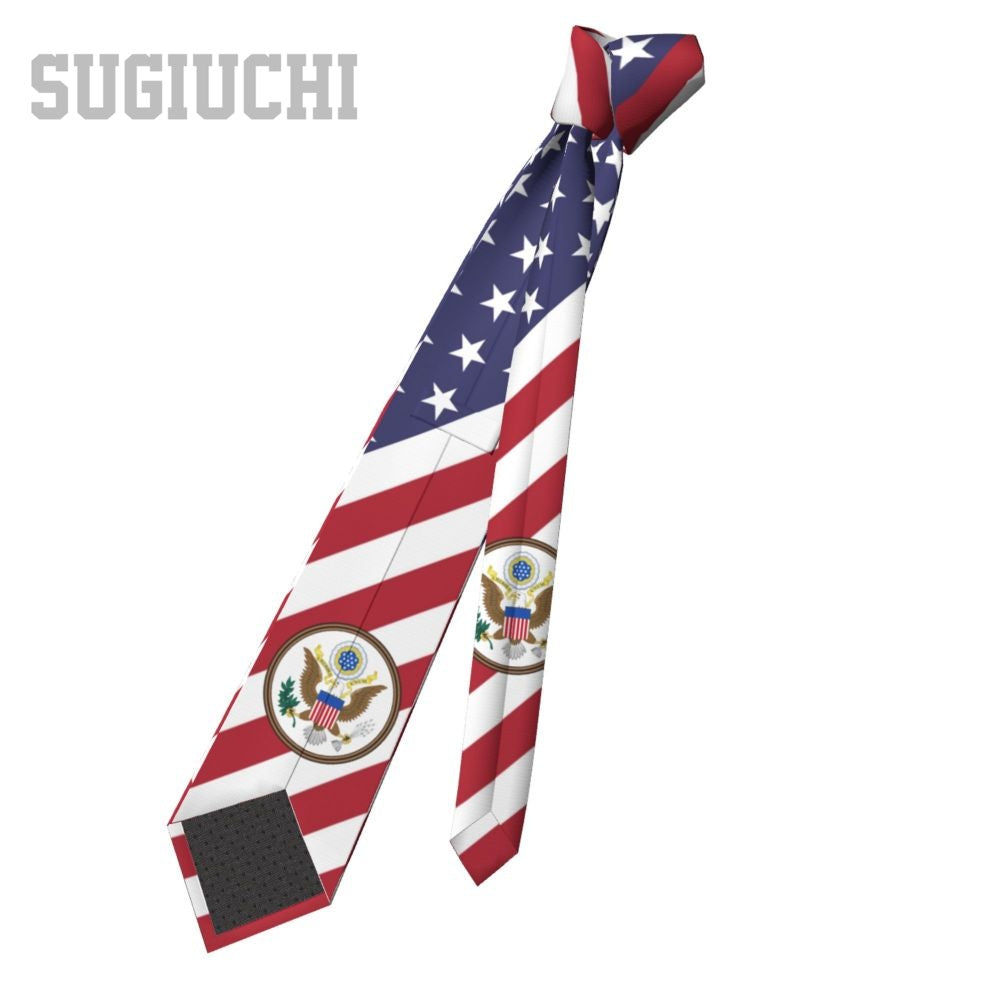 United States USA Flag American Emblem Men Women Neck Ties Casual Plaid Tie Suits Slim Wedding Party Business Necktie Gravatas