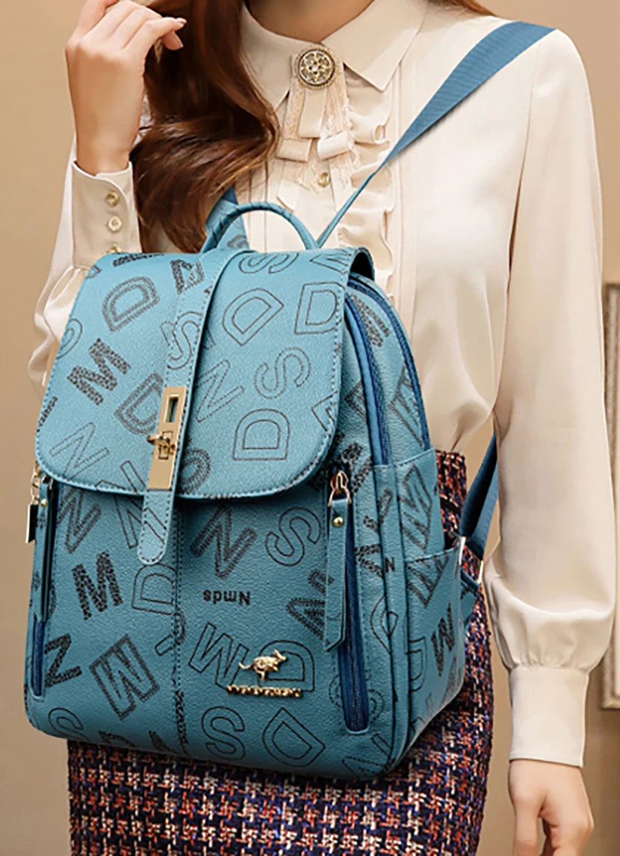 Luxury Designer Women Backpack High Quality Soft Leather Shoulder Bag Fashion School Bags Multifunction Rucksack Top-handle Bag