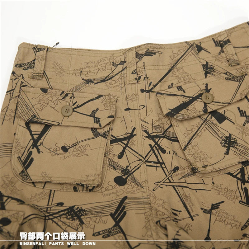 Camouflage Men Short Pants Cotton Cargo Shorts for Men Summer Casual Breeches Multi-Pocket Military Style Cargo Short Pants