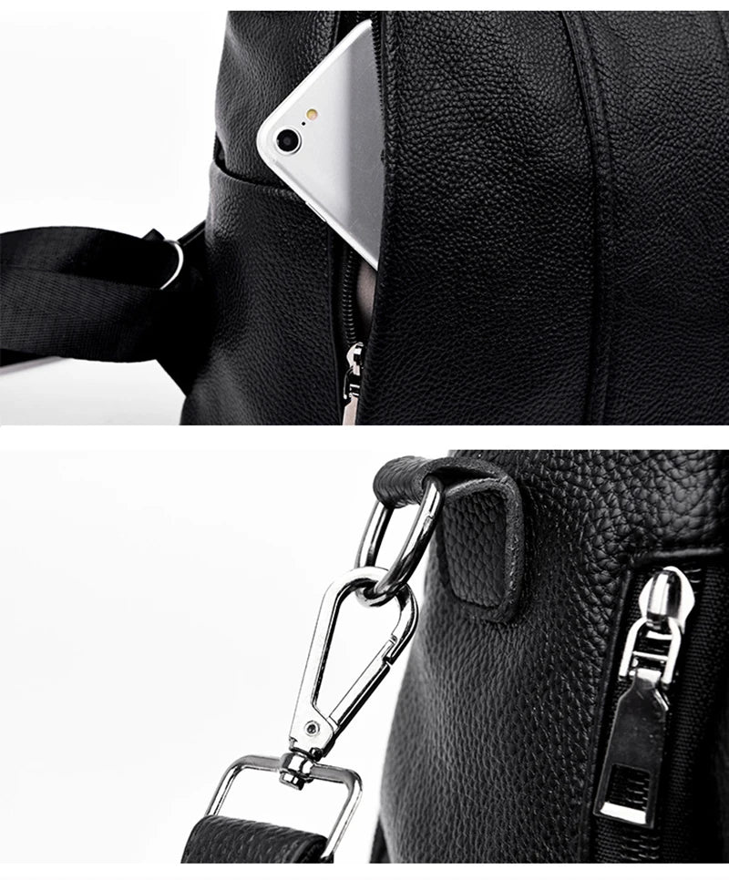 Summer White Fashion PU Leather Anti-thief Backpack Large  Volume  School Bag for Teenager Girls Multifunction Casual Sac a Dos