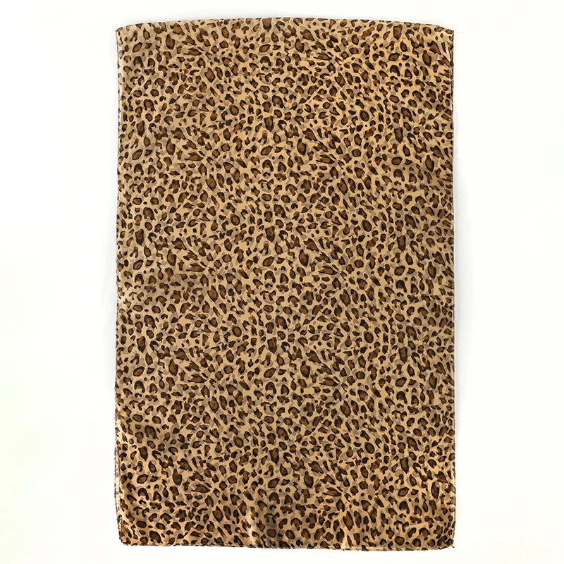 2024 Fashion Printed Leopard Chiffon Hijab Scarf Women Pareo Lady Bandanas Beach Towels Summer Muslim Veil Wrap Female Foulard