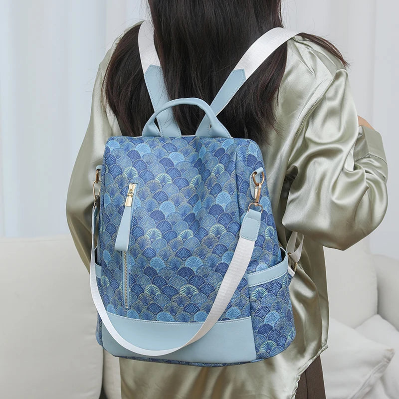 Anti Theft Design Women's Backpack Fashion PU Leather Backpack School Bags for Teenagers Girls Large Volume Leisure Travel Bag