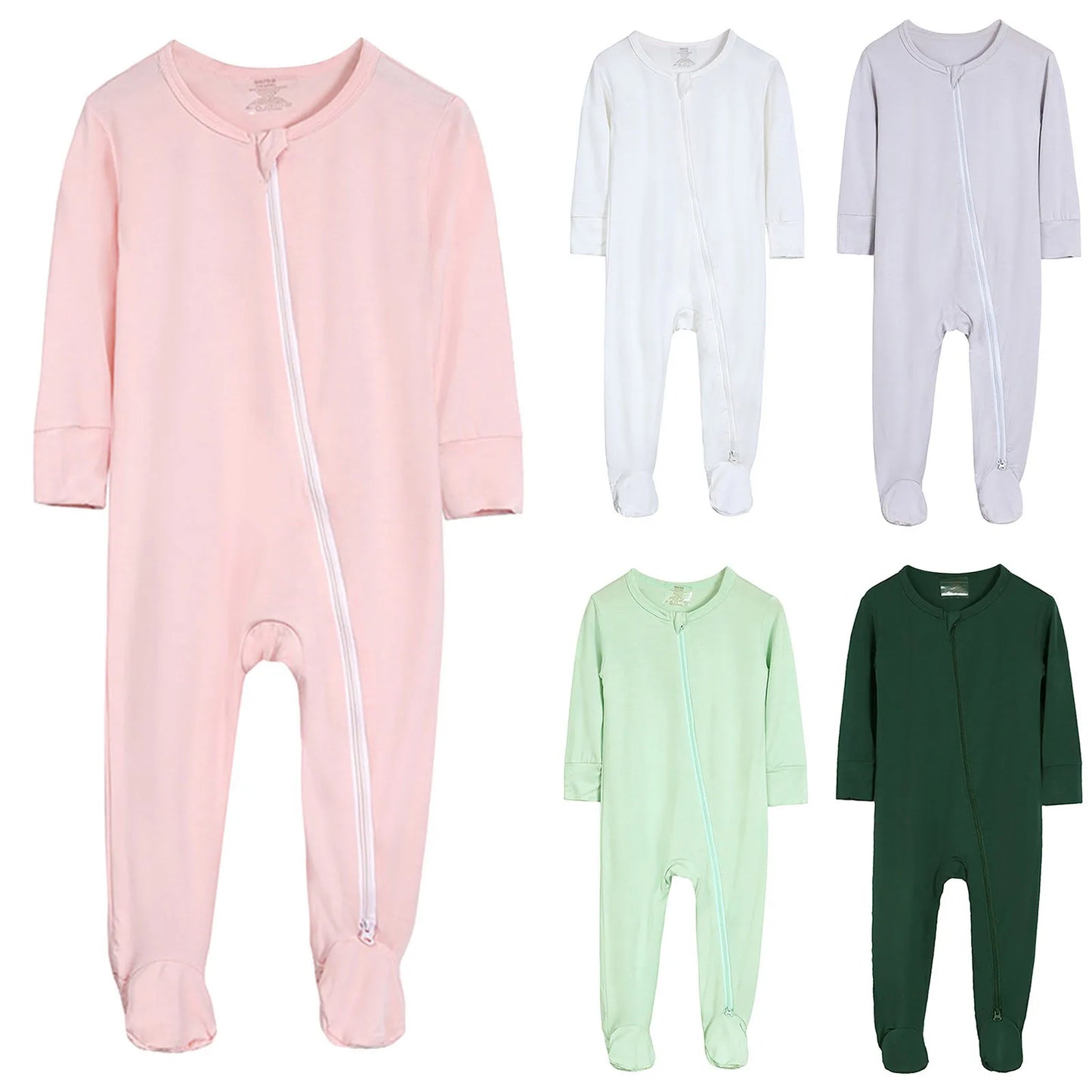 2024 Newborn Baby Bamboo Fiber Romper Solid Breathable Long Sleeve Clothes For 0-24M Boy Girl Jumpsuit Infant Loungewear Pyjamas