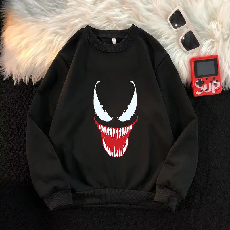 Venom Spring Autumn Print Sweatshirt Casual Winter Warm Top Long Sleeve Girl Boy Baby Pullover Outerwear Clothes Popular Stylish