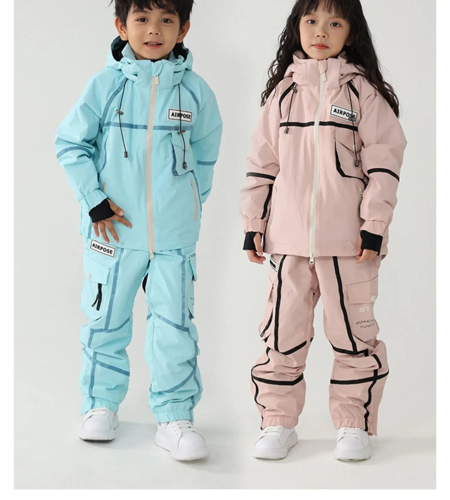 2024 New Children Ski Suit Girls Boys Winter Outdoor Windproof Snowboard Jacket Pants Warm Kids Waterproof Skiing Set