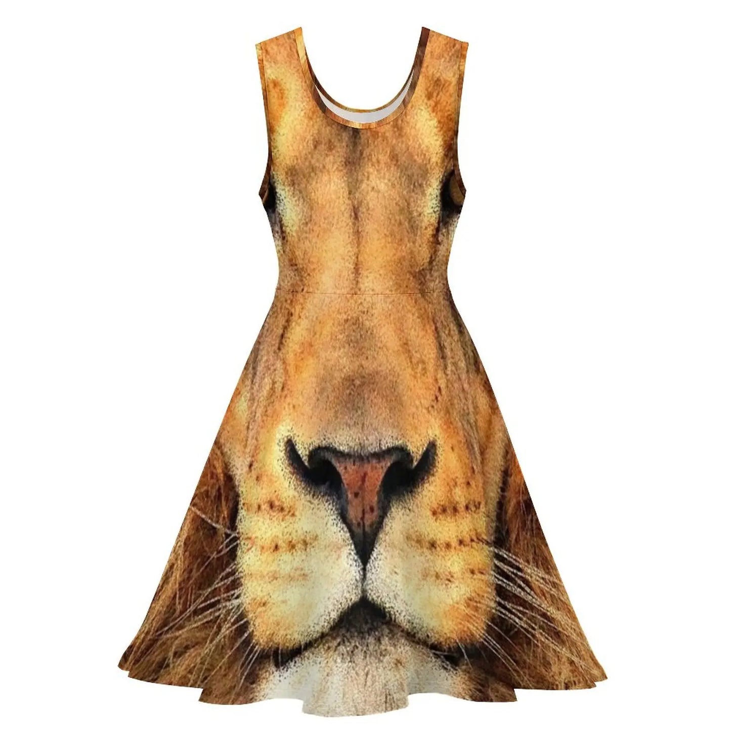 Beautiful Lion Face Wild Cat Glare Sleeveless Dress Dress for girls ladies dresses for special occasions