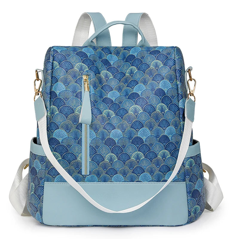 Anti Theft Design Women's Backpack Fashion PU Leather Backpack School Bags for Teenagers Girls Large Volume Leisure Travel Bag