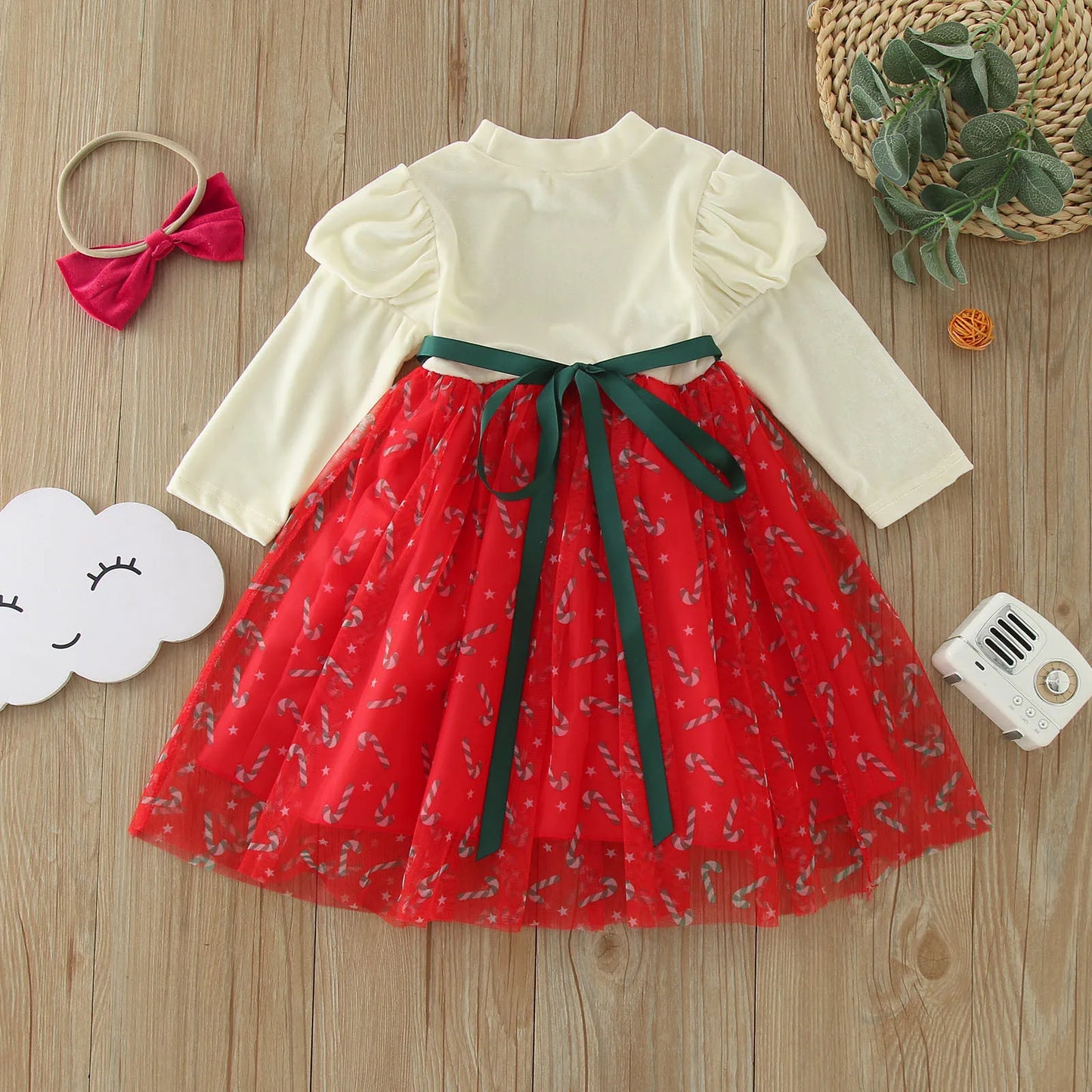 Ma&baby 6M-4Y Christmas Clothes Toddler Kid Baby Girl Dress Long Sleeve Tulle Tutu Party Dresses For Girl Xmas Princess Costumes