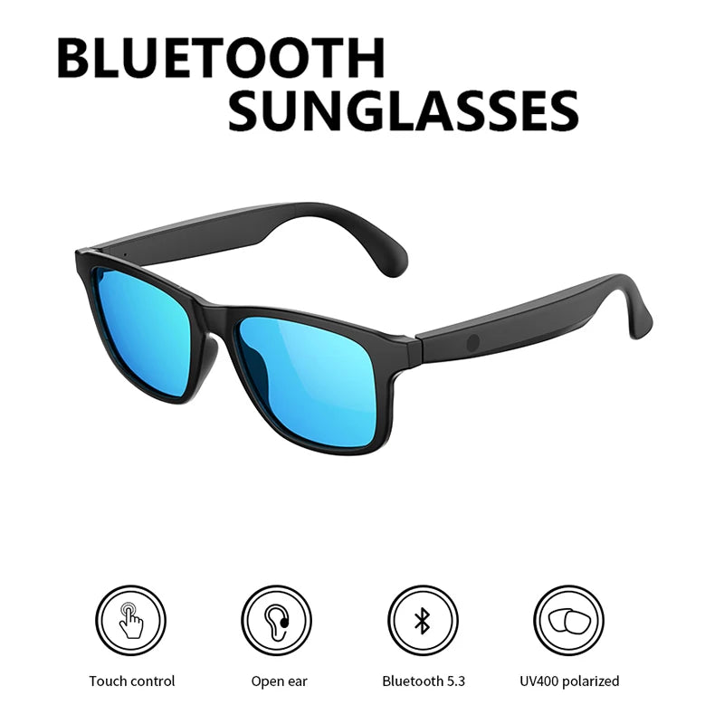 Smart Glasses Bluetooth 5.3 Earphone Wireless Headset Sunglasses Headphone UV400 Touch Contrl Calling Music Anti-Blue Eyeglasses