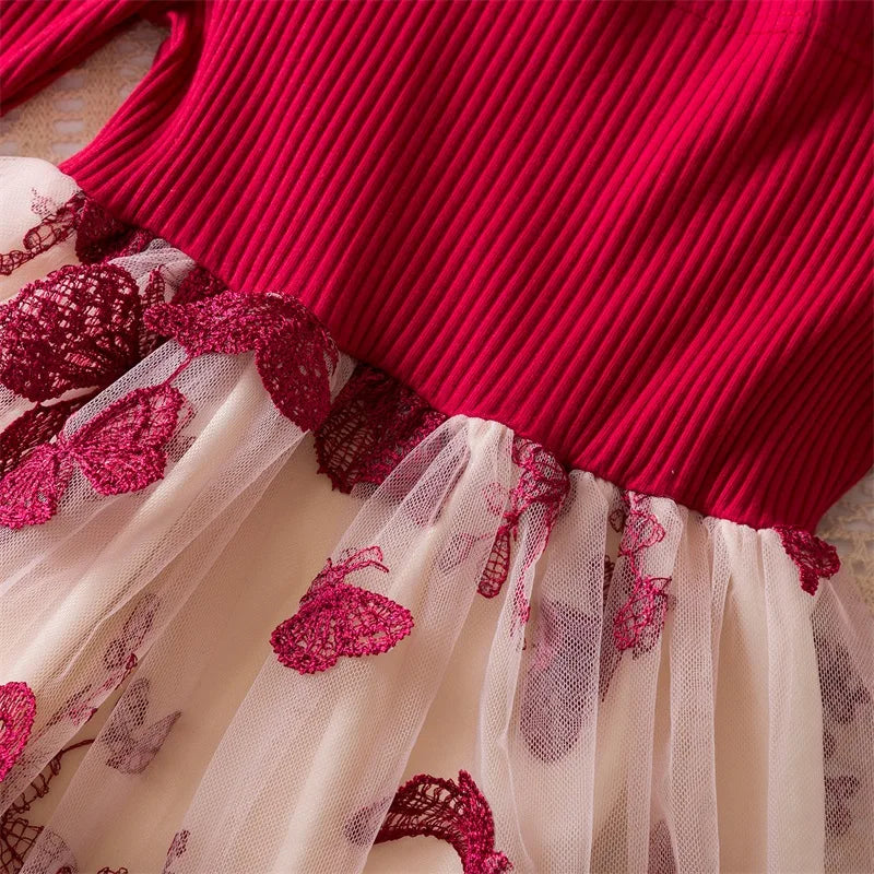 Sequin Girls Princess Party Dresses for 3-8 Yrs Kids Birthday Wedding Evening Prom Gown Spring Fall Long Sleeve Children's Dress