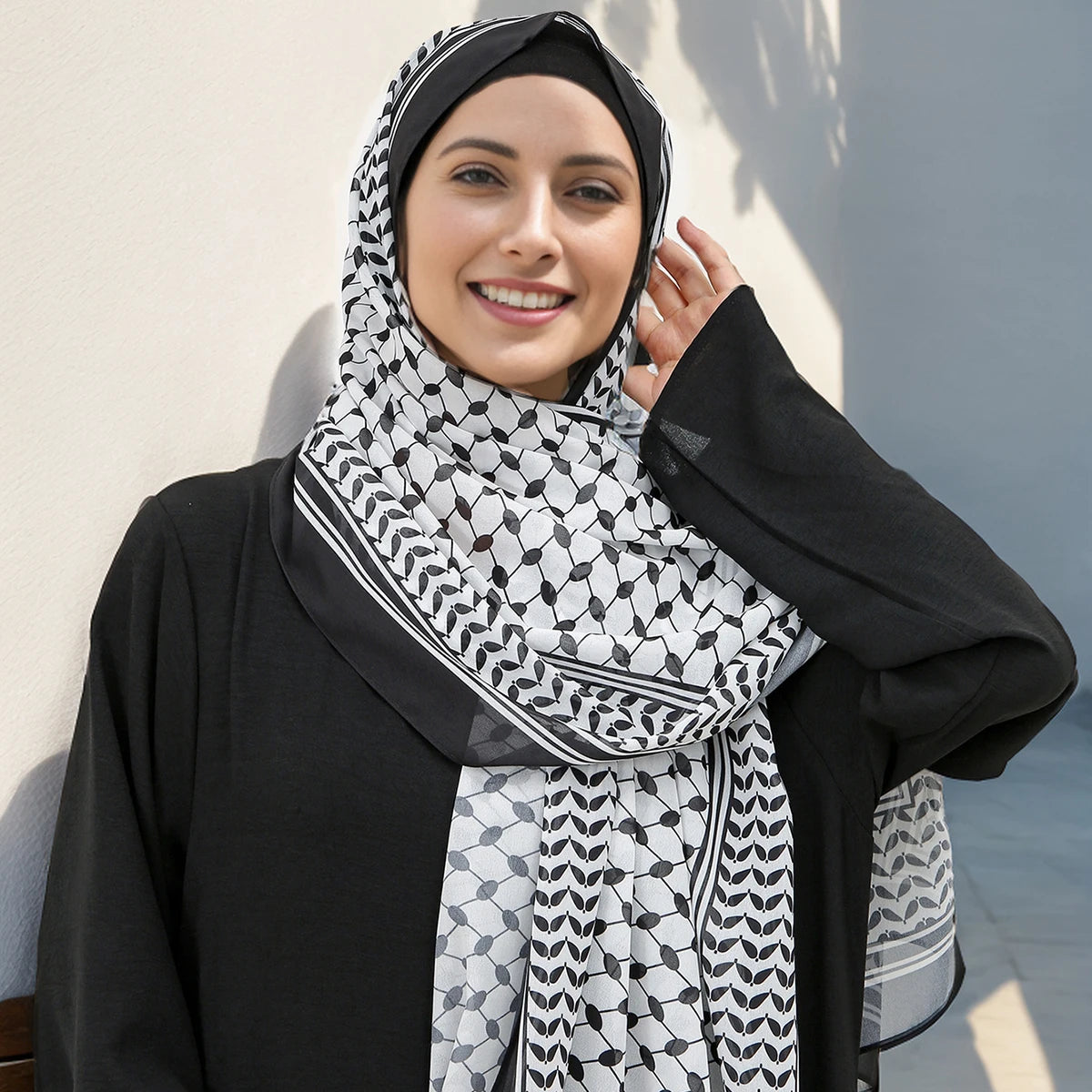 New Chiffon Printed Long Scarf Female Arab Shawl Scarf Muslim Turban Hat Inner Hijab Caps Islamic Underscarf Women Combination