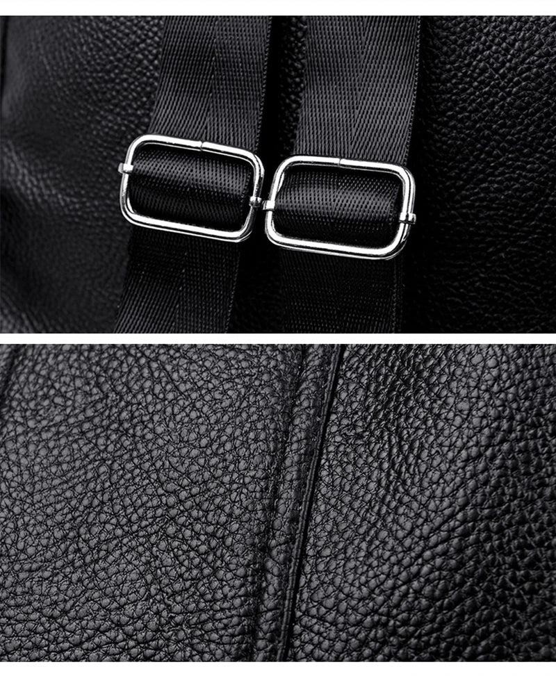 Summer White Fashion PU Leather Anti-thief Backpack Large  Volume  School Bag for Teenager Girls Multifunction Casual Sac a Dos