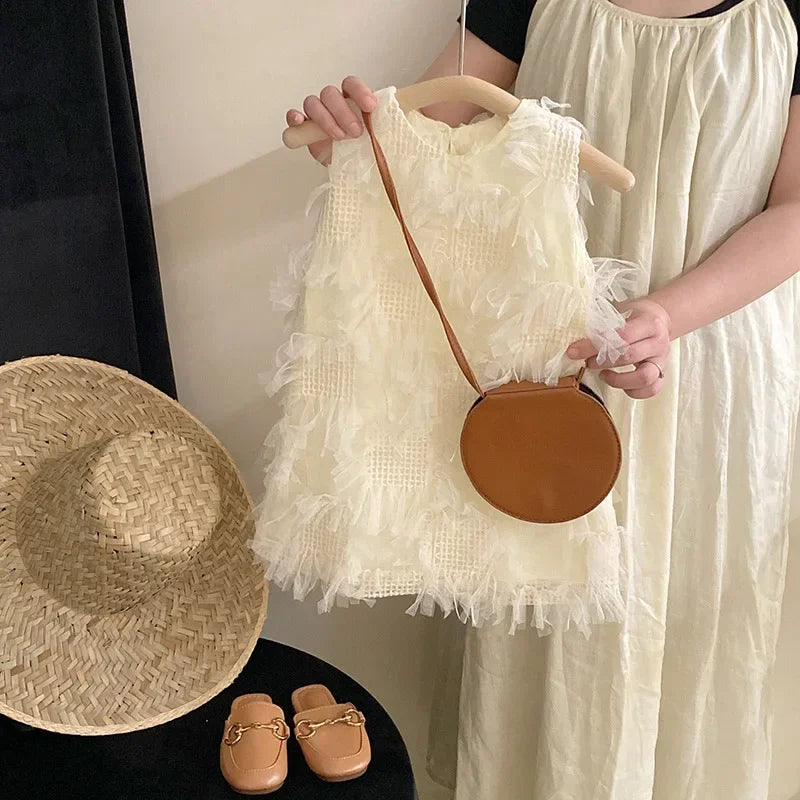 Summer Baby Girl Princess Cotton High-end Dress Sleeveless Infant Toddler Child Elegant Tulle Vestido Party Baby Clothes 18M-10Y