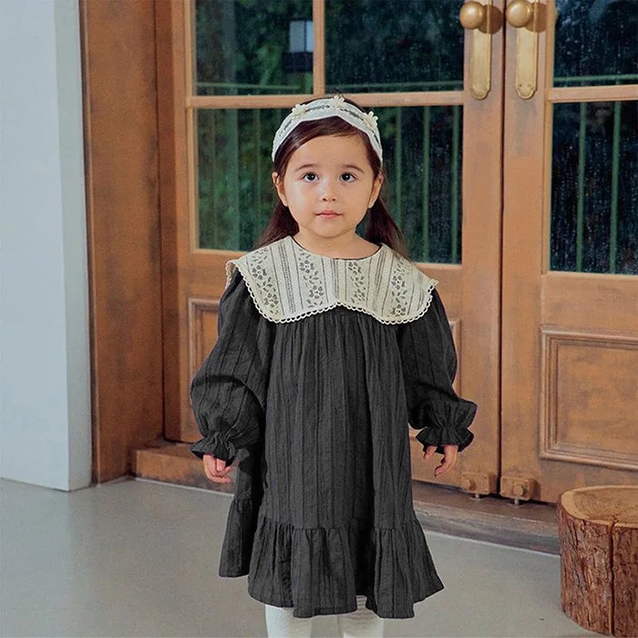 2024 New Spring Sister Clothes 0-3Yrs Kids Princess Dresses Toddler Baby Bodysuits Long Sleeved Cotton Baby Girls Party Dress