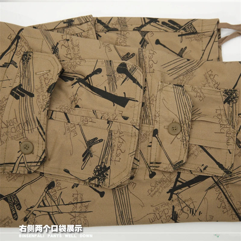 Camouflage Men Short Pants Cotton Cargo Shorts for Men Summer Casual Breeches Multi-Pocket Military Style Cargo Short Pants