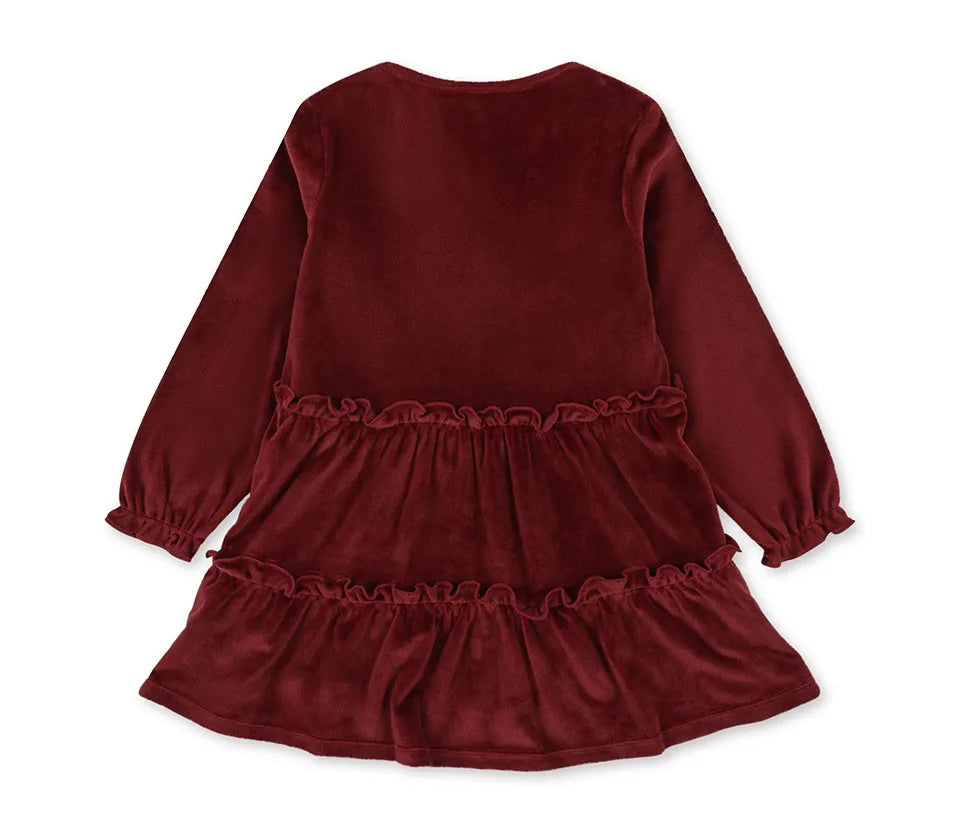 KS AW Children's Clothing Toddler Girls Velvet Patchwork Mesh Dresses Newborn Baby Christmas Rompers Lace Jumpsuit Climbing Suit