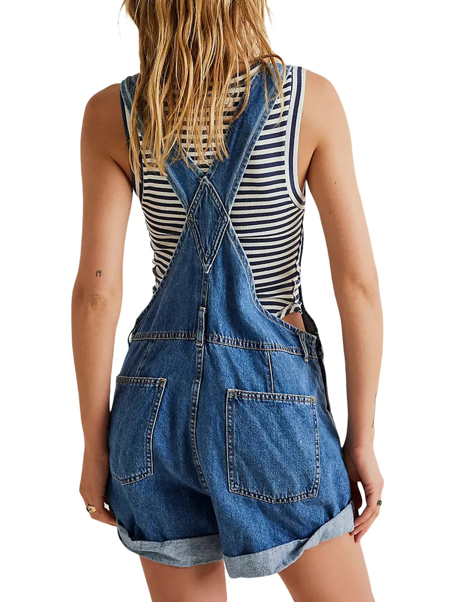 Women s Denim Overall Jumpsuits Loose Fit Classic Bib Casual Jean Stretchy Denim Overall Jumpsuit