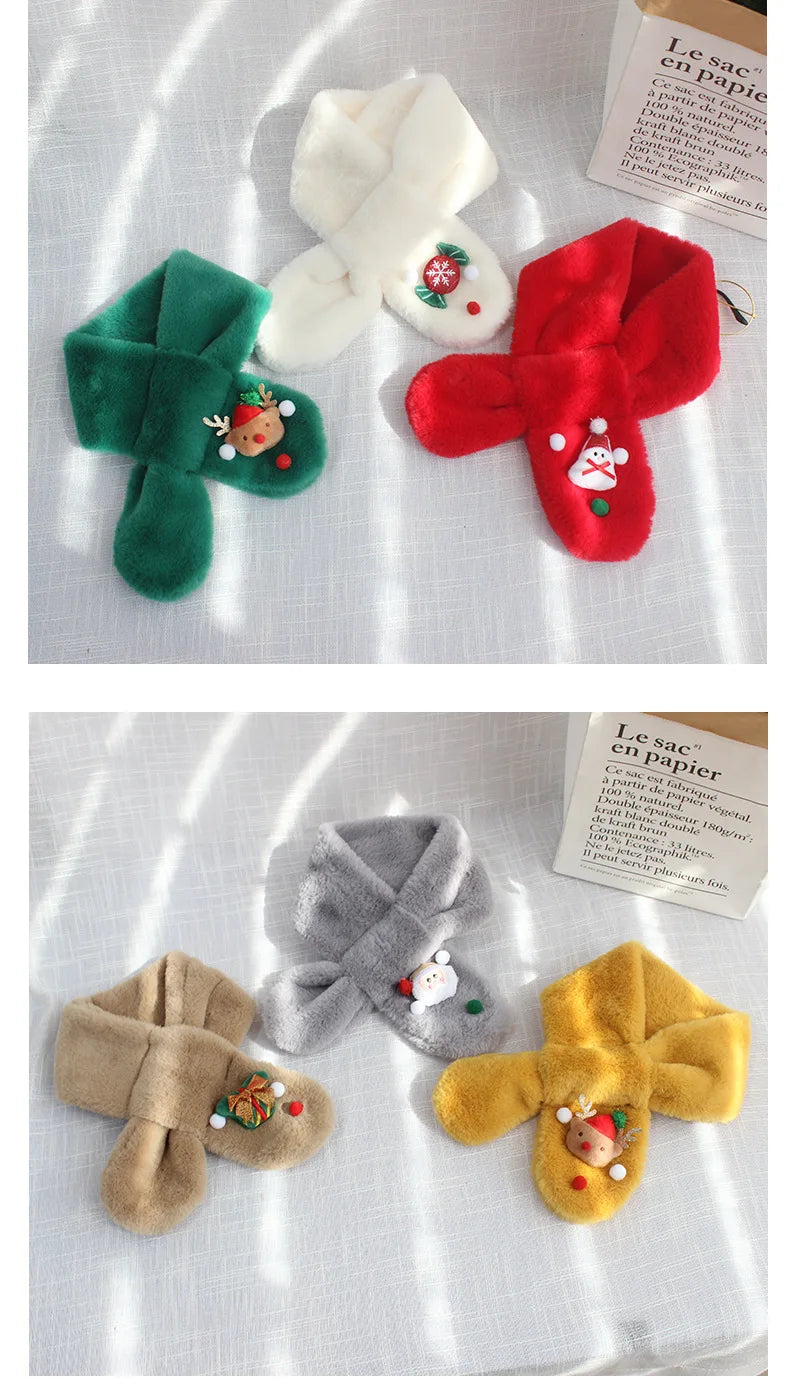 Winter Children Gift Christmas Scarf Korean Version of The Neck Thickened To Keep Warm Baby Boys and Girls Cute