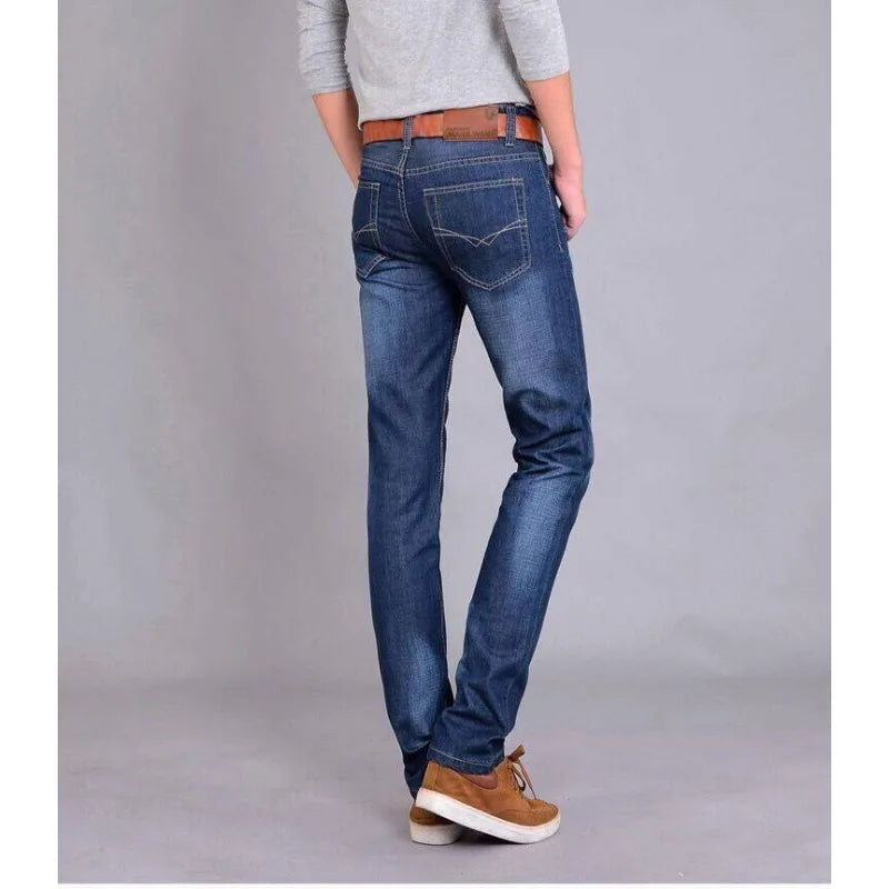 Men's Pants Jeans Loose Large Size Thin Summer Stretch Slim Mid Waist Straight Pants for Men Casual Men's Clothing Denim Pants