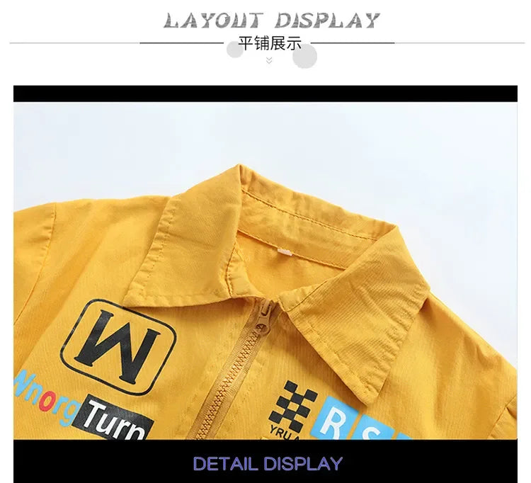 Kids Boys Girls Long Sleeve Casual Jumpsuit Cargo Pant Children Teenager Streetwear Hip Hop Playsuits Dance Stage Show Clothing