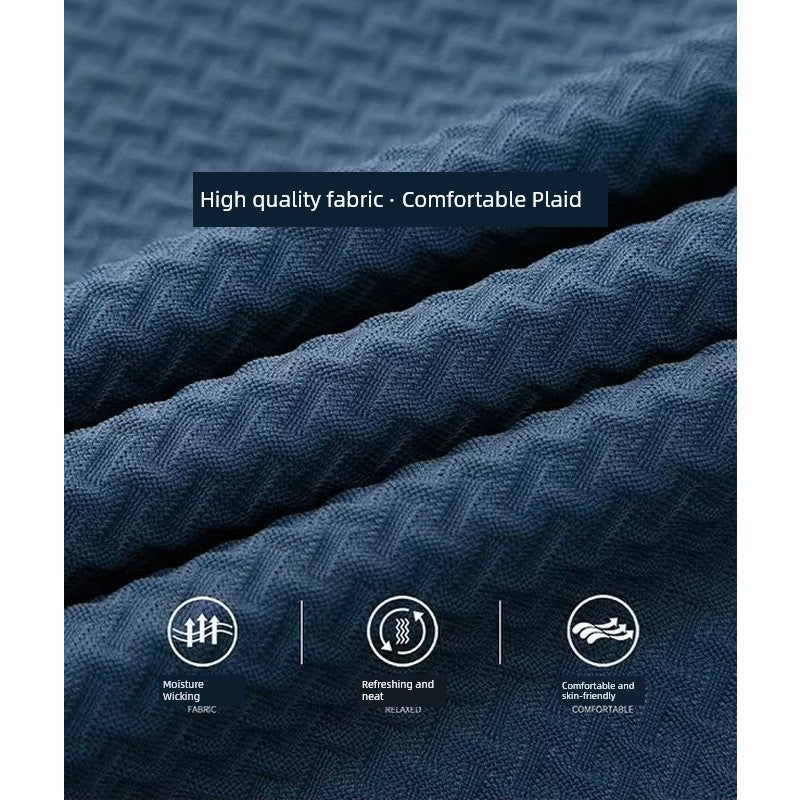 Summer Golf Ice Silk Short Sleeve T-shirt Men's Shirt Collar Polo Shirt Quick-Drying Mesh Pure Color Cool Feeling Breathable Half Sleeve