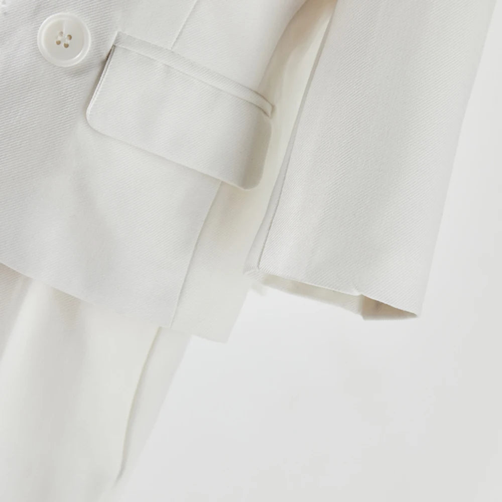 Young child Boy White Suit Baptism Birthday Party Photograph Clothes Dress Baby Jacket Straps Pants Bowtie 3PCS Eid Kids Attire