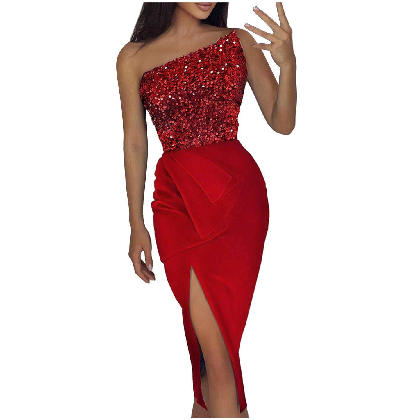 Dresses For Women 2024 Ladies Autumn Winter Sleeveless Stitching Glitter Sparkly Sequin Dress Cocktail Evening Party Dress