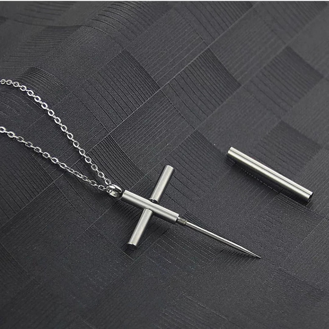 Stainless Steel Pendant Cross Necklace Men Fashion Jewelry Chains Boy EDC Gadgets For Male Female Women Girls Gifts Multi Tools