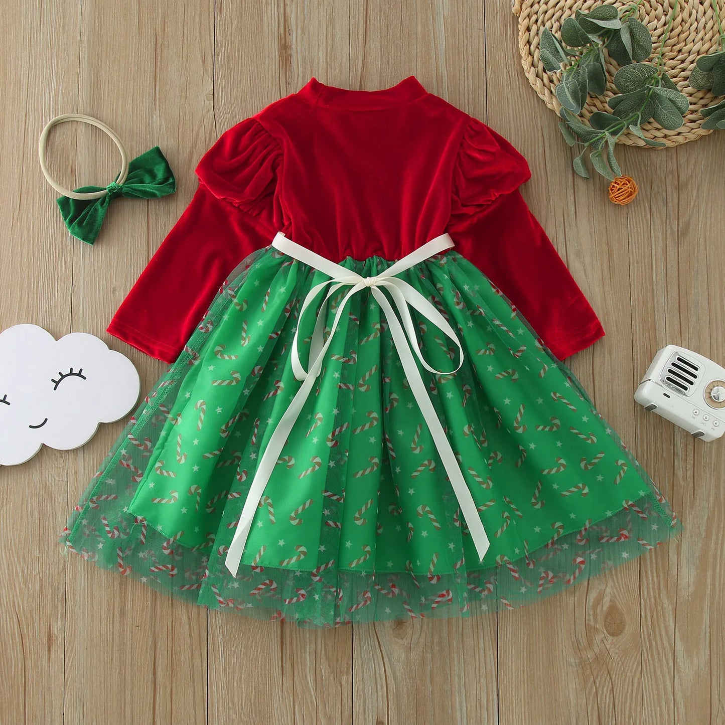 Ma&baby 6M-4Y Christmas Clothes Toddler Kid Baby Girl Dress Long Sleeve Tulle Tutu Party Dresses For Girl Xmas Princess Costumes