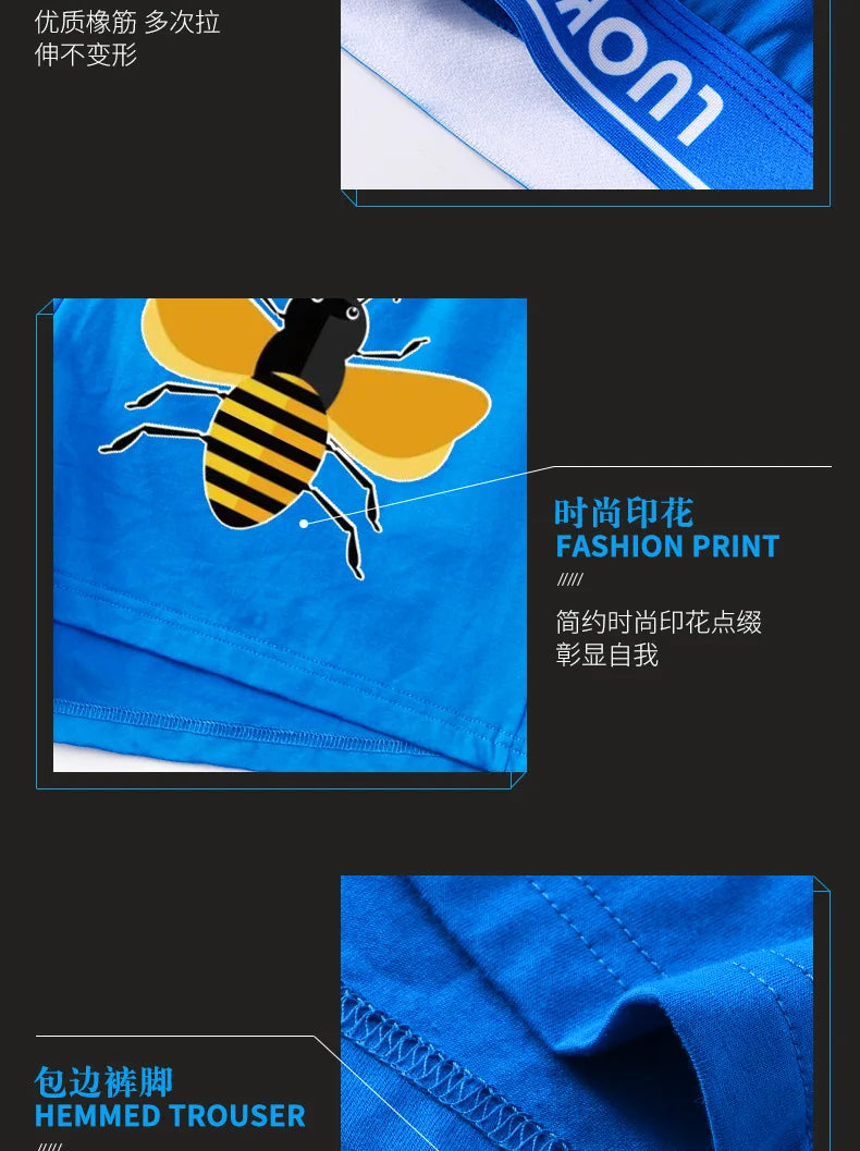 Youth Underwear Cotton Casual Breathable Comfortable Boxer Shorts for Men's Loose Fitting Oversized Aro Pants Boy Home Sleepwear