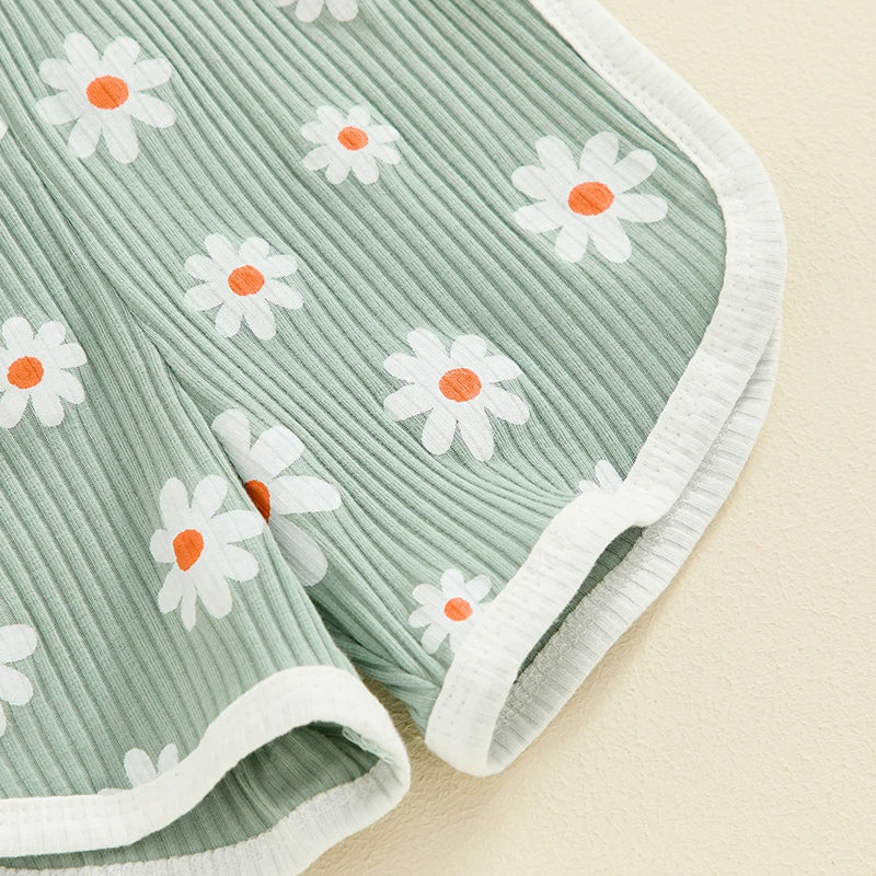 6M-4Y Baby Girl Summer Romper Casual Floral Print Tie Straps Sleeveless Jumpsuit for Newborn Toddler Cute Clothes