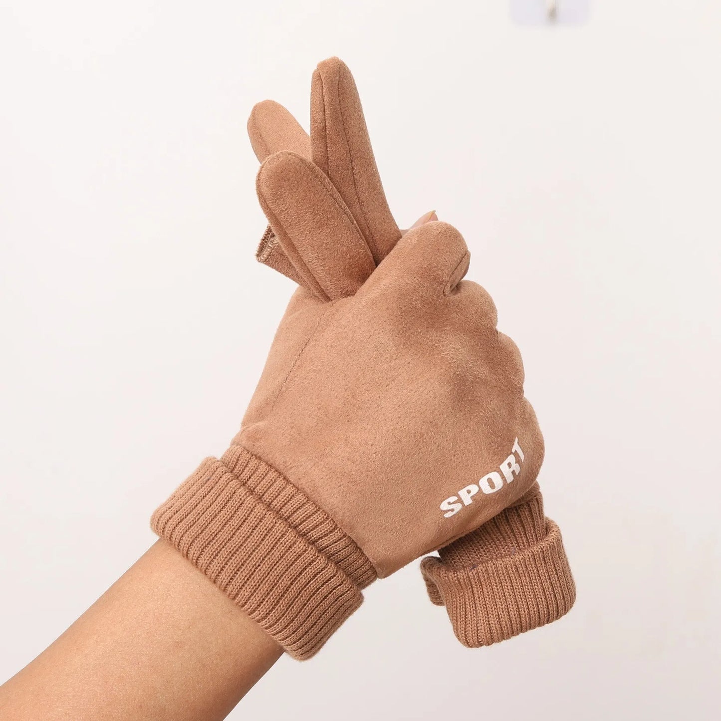 Winter Gloves Padded Waterproof Windproof Outdoor Sports Riding Touch Screen Suede Warm Gloves Men And Women Universal