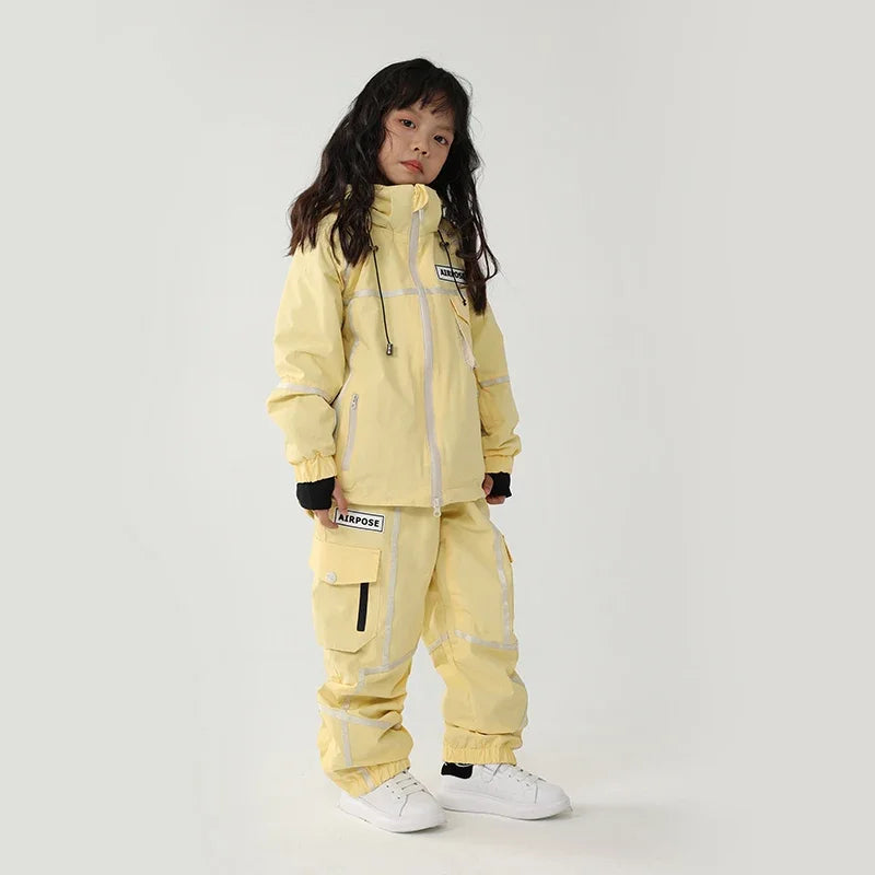 2024 New Children Ski Suit Girls Boys Winter Outdoor Windproof Snowboard Jacket Pants Warm Kids Waterproof Skiing Set