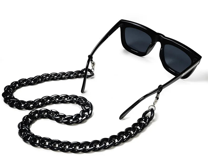 Black Sunglasses Mask Chains Lanyard For Women Men Crystal Eyeglasses Chains Anti-lost Earphone Holder 2022 Fashion Necklace