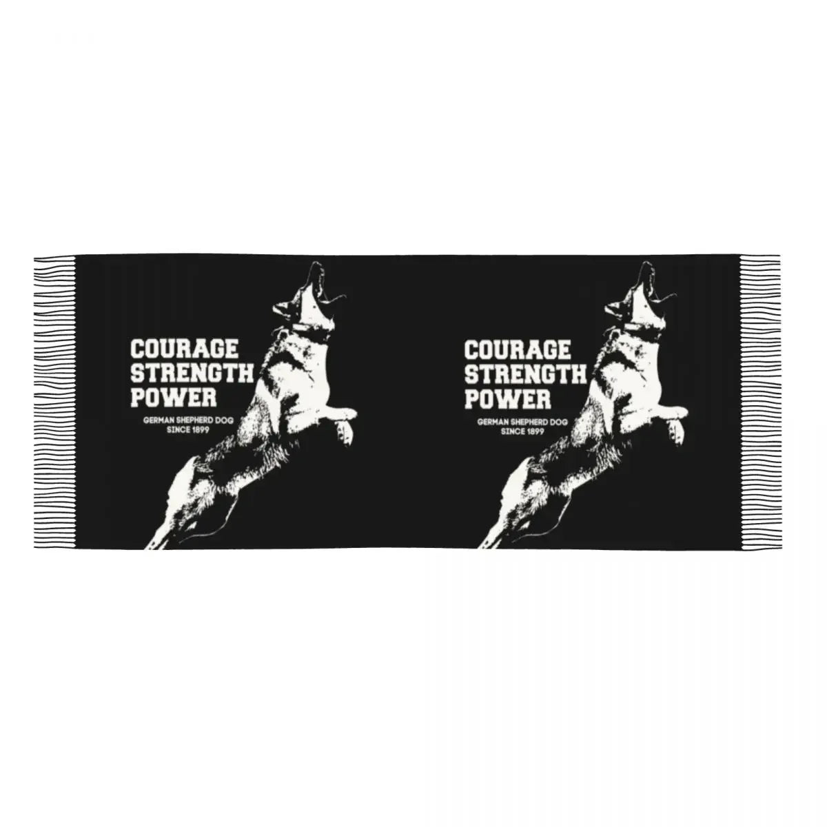 German Shepherd Courage Scarf Wrap Women Long Winter Fall Warm Tassel Shawl Unisex Alsatian Wolf Dog Lover Scarves