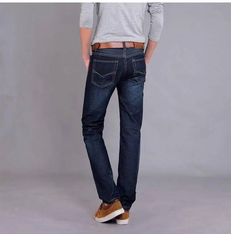 Men's Pants Jeans Loose Large Size Thin Summer Stretch Slim Mid Waist Straight Pants for Men Casual Men's Clothing Denim Pants