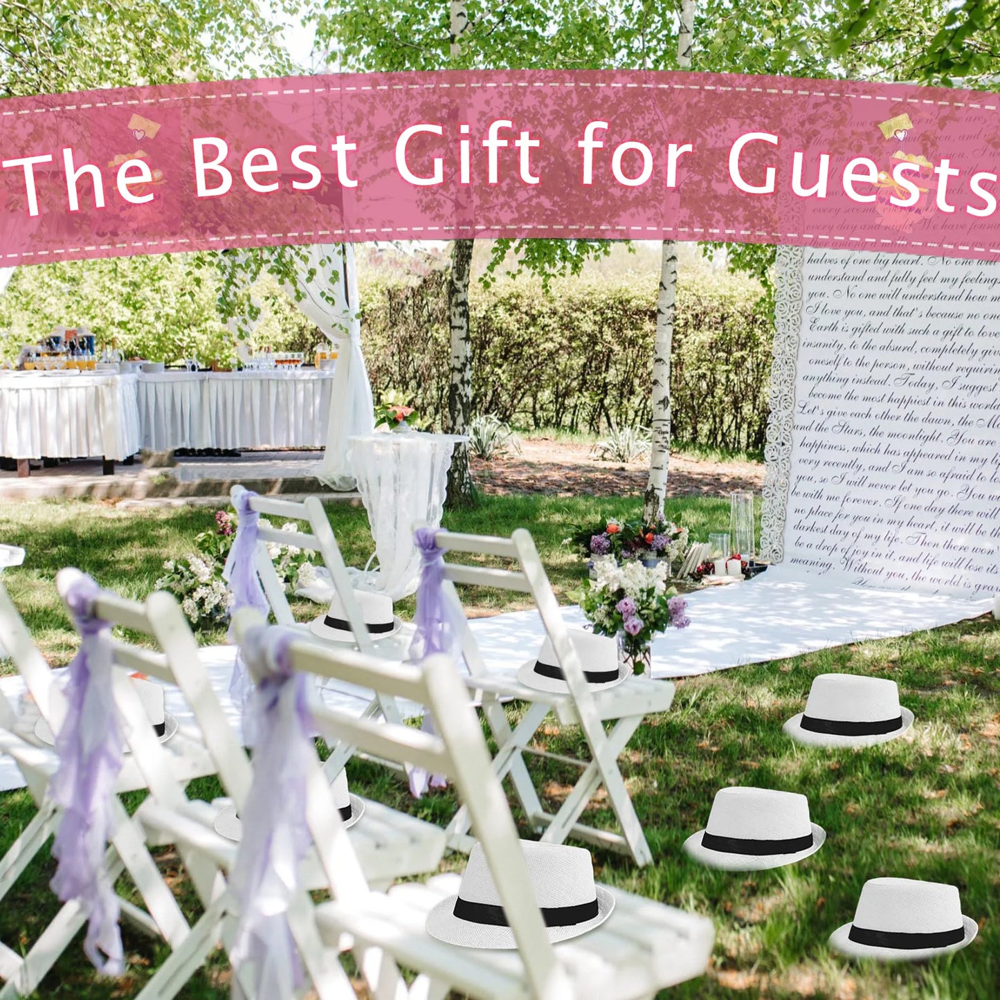 5-80Pcs Straw Hats for Men Women Panama Summer Beach Sun Hat Party Hats for Guests Wedding UPF50+ Short Brim Roll Up Trilby Hat