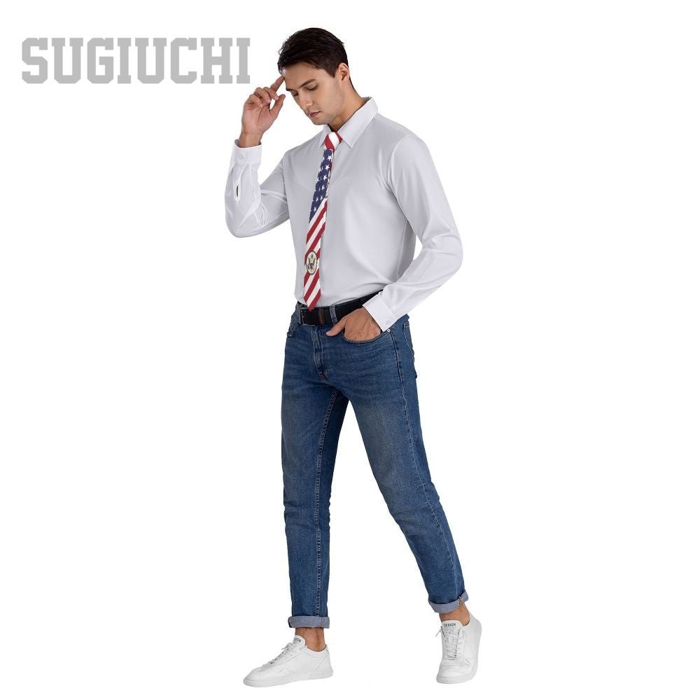 United States USA Flag American Emblem Men Women Neck Ties Casual Plaid Tie Suits Slim Wedding Party Business Necktie Gravatas