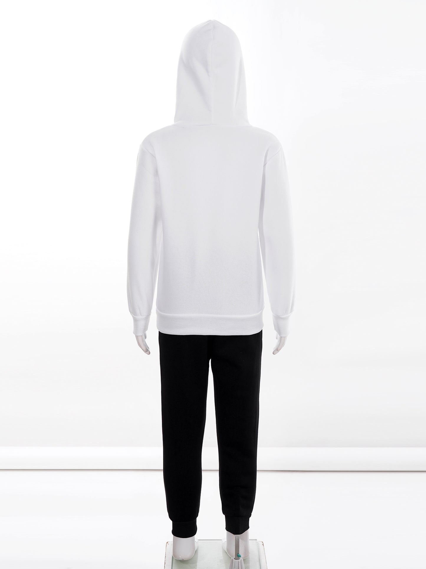 Kids Boys Girls Letter Printed Sport Suit Tracksuit Long Sleeve Hooded Pullover with Elastic Waistband Pants