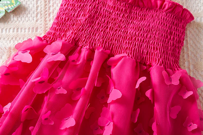 Butterfly Newborn Baby Dress New Summer Cute Baby Girls Clothes Tulle Lace Embroidery Infant Party Clothing 1 -5Y Birthday Dress