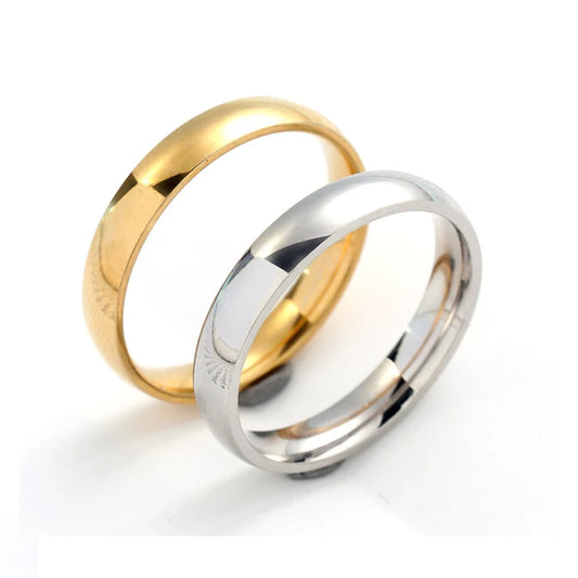 Classic Luxury 4mm Arc Smooth Titanium Ring Steel Couple Stainless Exquisite Custom Jewelry Party Gift Various Colors Available