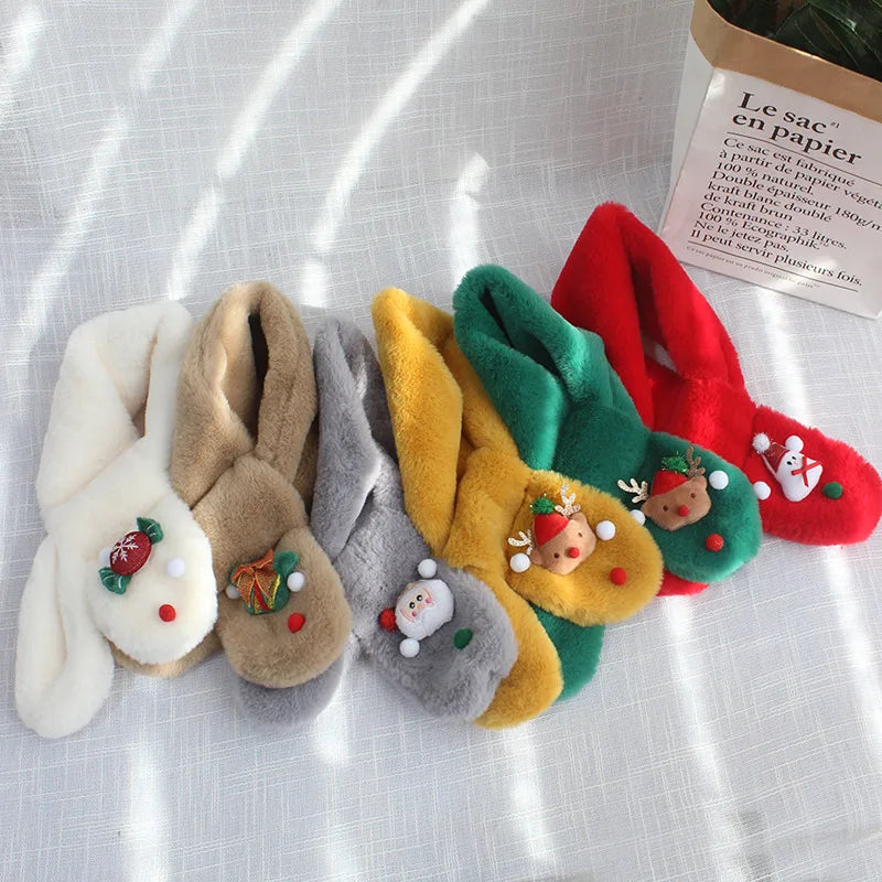 Winter Children Gift Christmas Scarf Korean Version of The Neck Thickened To Keep Warm Baby Boys and Girls Cute