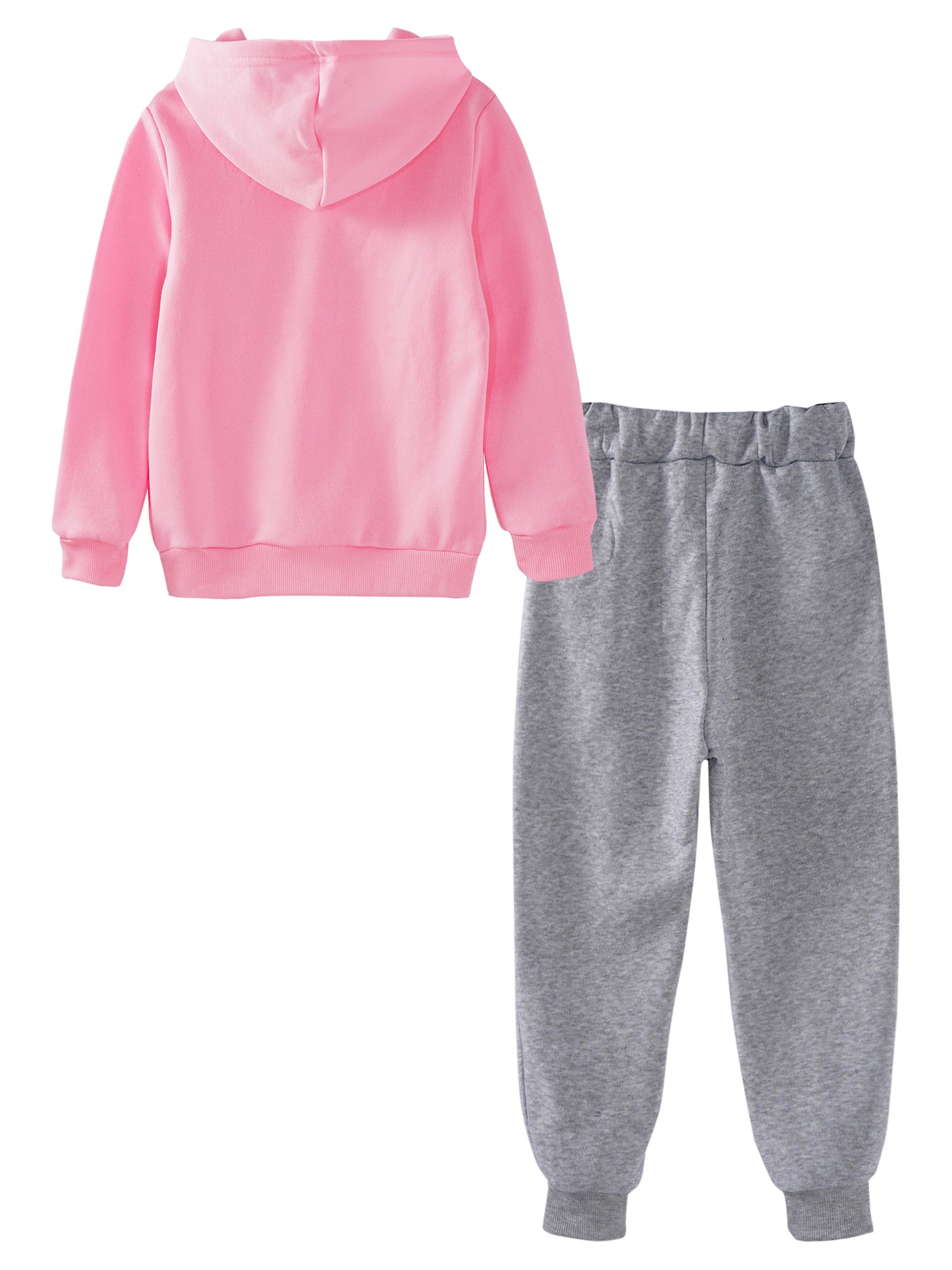 Kids Boys Girls Letter Printed Sport Suit Tracksuit Long Sleeve Hooded Pullover with Elastic Waistband Pants