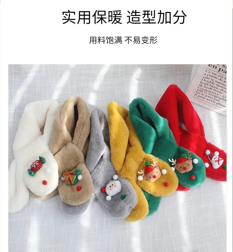 Winter Children Gift Christmas Scarf Korean Version of The Neck Thickened To Keep Warm Baby Boys and Girls Cute