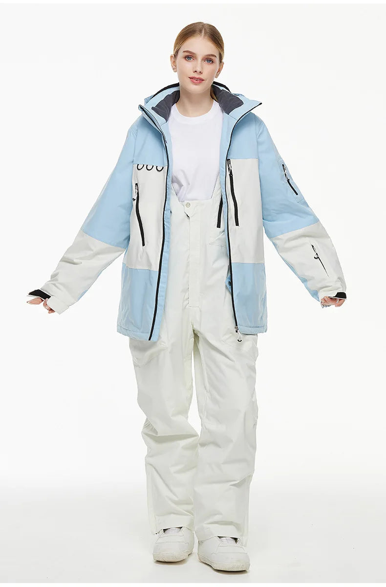 Cheaper, Snow Suit,  Snowboard Outdoor Sports  Snowboard Jacket Sets,  Ski Coat and Strap Pant,Boy‘s and Girl's Ski Jumpsuit