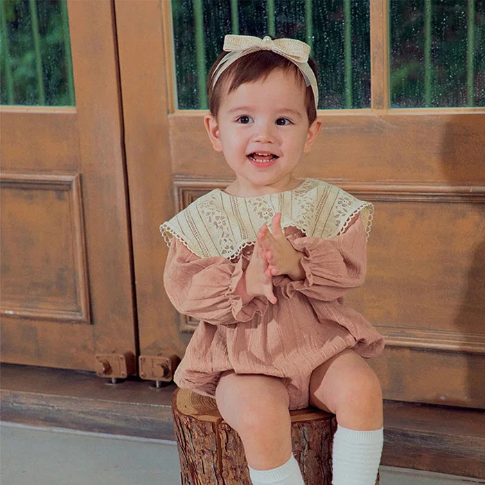 2024 New Spring Sister Clothes 0-3Yrs Kids Princess Dresses Toddler Baby Bodysuits Long Sleeved Cotton Baby Girls Party Dress