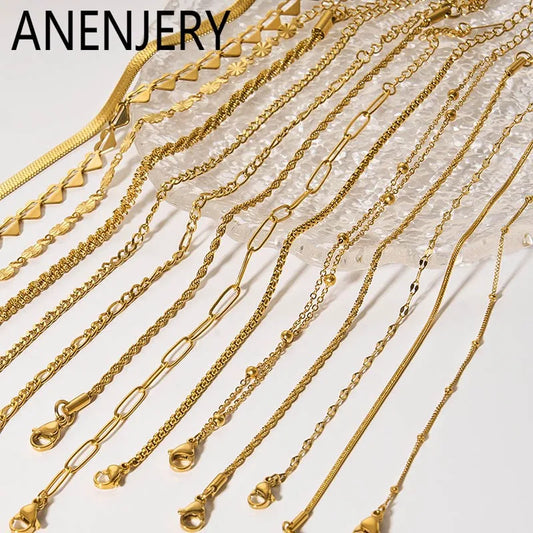 ANENJERY 316L Stainless Steel Bracelet for Women Versatile Diy Temperament Jewelry Wholesale