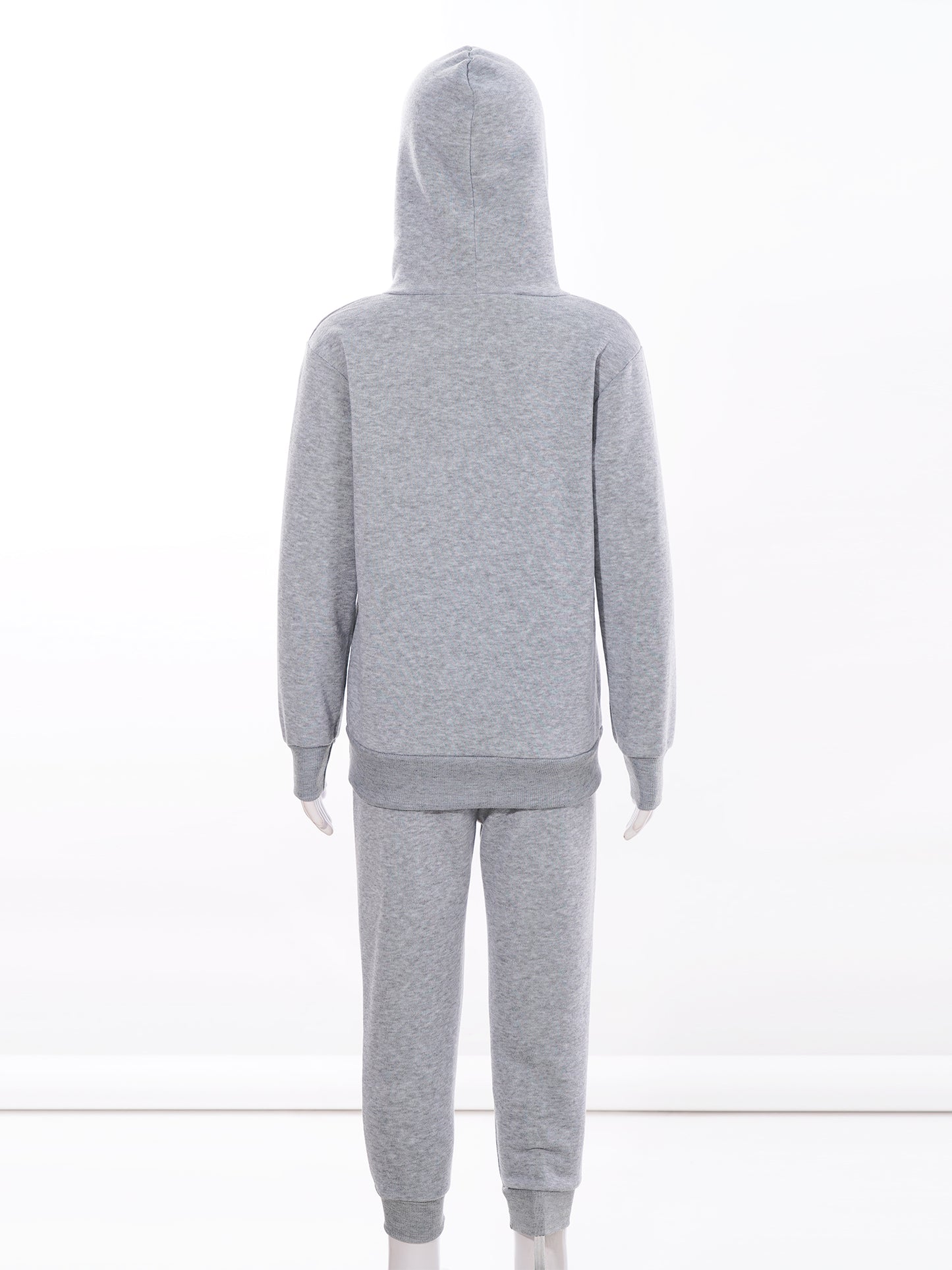 Kids Boys Girls Letter Printed Sport Suit Tracksuit Long Sleeve Hooded Pullover with Elastic Waistband Pants