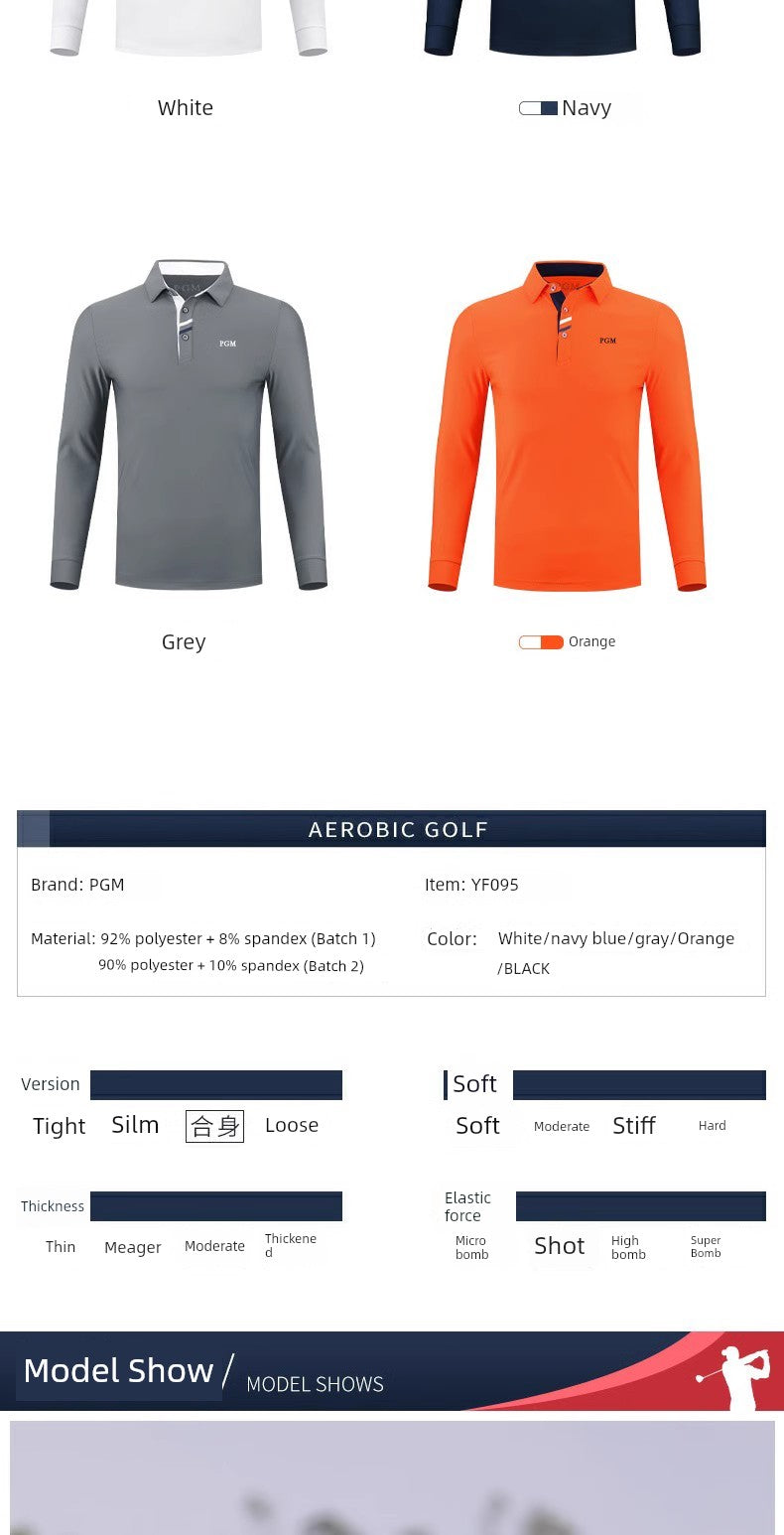 PGM Special Offer Long Sleeves T-Shirt Lapel Promotion Golf